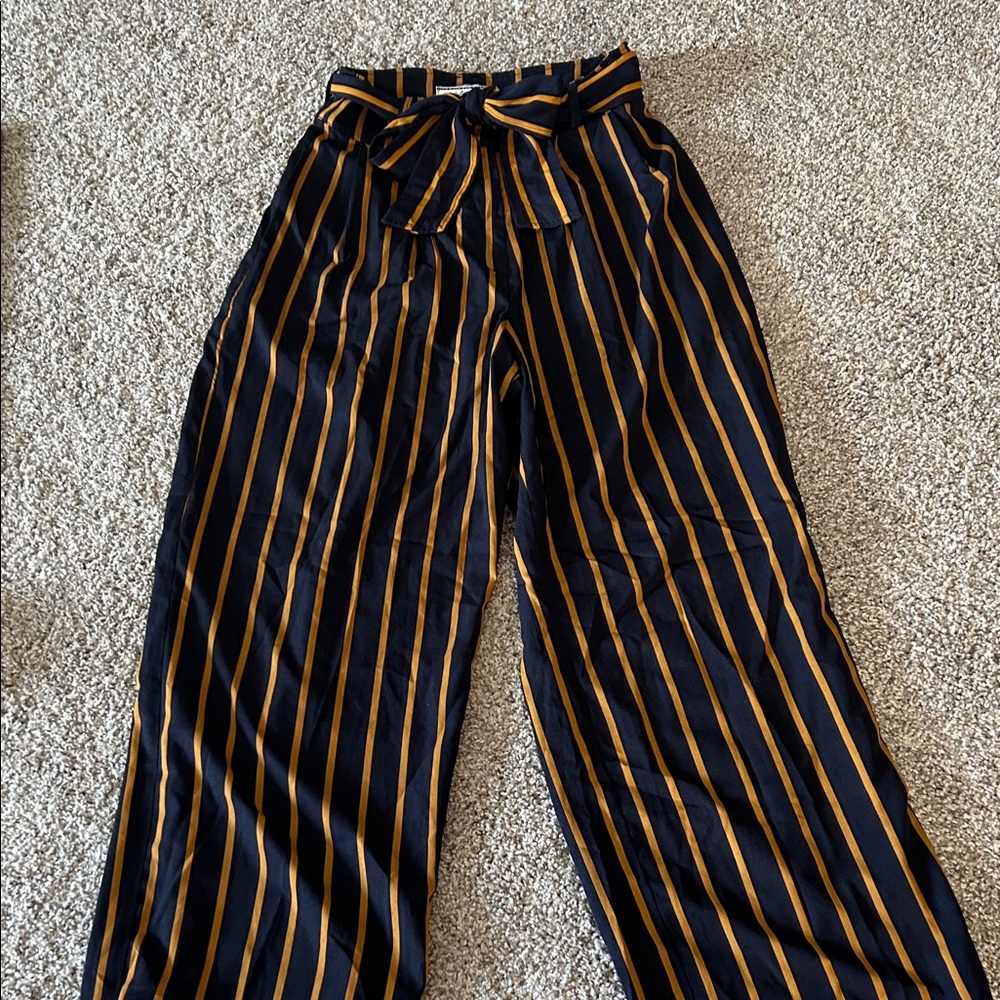 Flying Tomato Navy and Gold Striped Pants